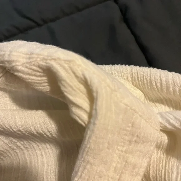 Free People Cream Button-Up Blouse with Lace Details - Picture 12 of 13